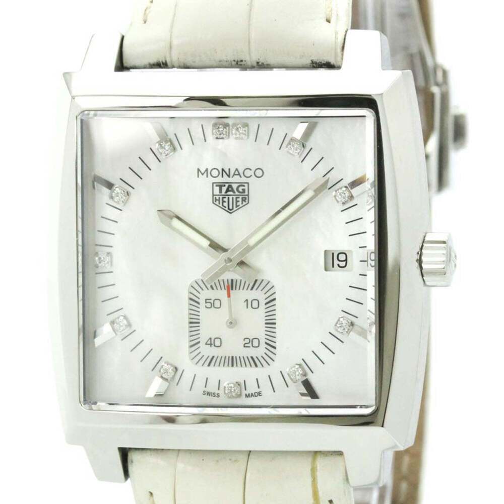 Tag Heuer Monaco Lady Diamond Mop Dial Quartz Watch Waw131b Polished